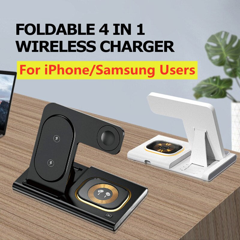 3 in 1 Wireless Charger Stand Pad for Iphone 14 13 12 11 Samsung S22 S21 Galaxy Watch 5 4 Active Buds Fast Charging Dock Station