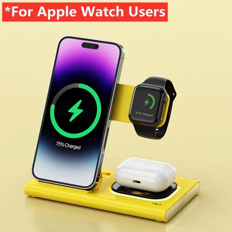 3 in 1 Wireless Charger Stand Pad for Iphone 14 13 12 11 Samsung S22 S21 Galaxy Watch 5 4 Active Buds Fast Charging Dock Station